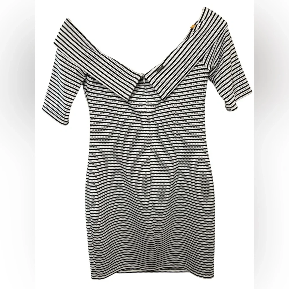 Guess Black and White Striped Mini Dress - L NWT - Picture 4 of 8